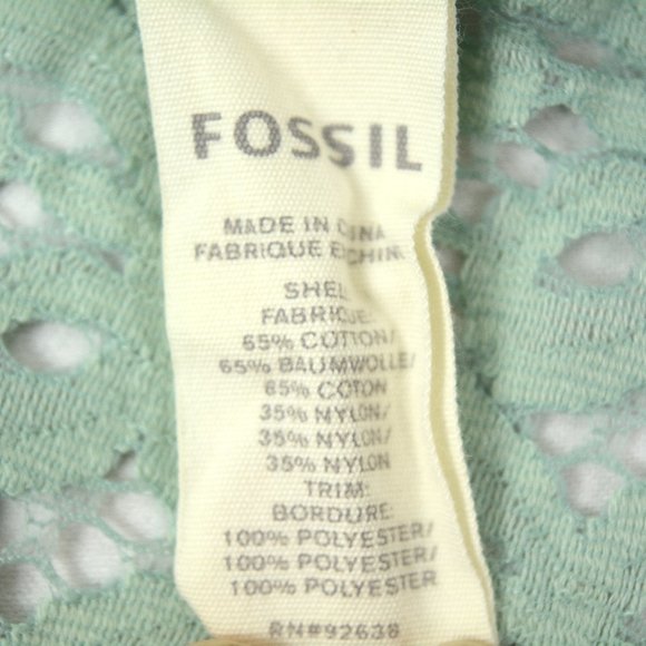 Fossil Mint Green Scoop Neck Lace Top Women's XS - Picture 6 of 6